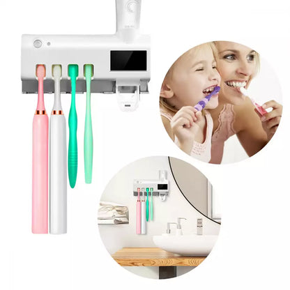 Soporte Cepillos Esterilizador UV Dispensador Crema Dental ECUV